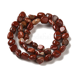 Los abalorios rojos jaspe hebras naturales&nbsp;G-B078-D05-01