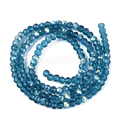 Brins de perles rondelles en verre transparent plaqué couleur AB&nbsp;EGLA-T029-2mm-10O
