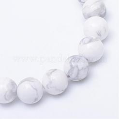 Runden natürlichen howlite Perlenstränge&nbsp;G-R345-8mm-18