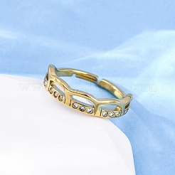 Anillos de dedo de acero inoxidable 304 con rhinestone&nbsp;RJEW-Q020-10G