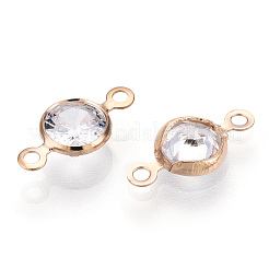 Verbindungsanhänger mit durchsichtigem Zirkonia-Pavé aus Messing&nbsp;FIND-WH0148-052KCG