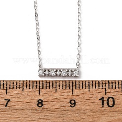 925 collana con ciondolo rettangolare in argento sterling con micro pavé di zirconi cubici trasparenti per donna&nbsp;NJEW-D316-02P