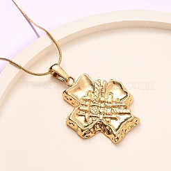Collane con catena a serpente con ciondolo a croce testurizzata in acciaio inossidabile 304 per donna&nbsp;NJEW-F354-04G