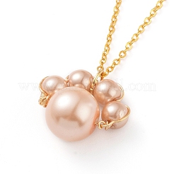 Patte de chien imprime collier pendentif et boucles d'oreilles ensembles de bijoux&nbsp;SJEW-JS01059-03