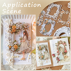 6 Set selbstklebende Spitzenaufkleber aus Papier in 6 Farben&nbsp;DIY-SP0004-94