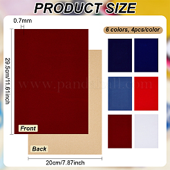 24 Stück 6 Farben Schmuck-Beflockungstuch&nbsp;DIY-BC0013-25E