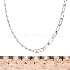 4 juego de collar de cadena mixta de acero inoxidable 304 de 4 estilos&nbsp;NJEW-JN05982