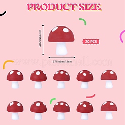 20 pièce de perles focales en silicone champignon&nbsp;JX901B