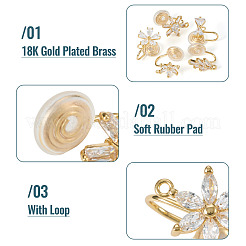 10 Stück 5 Stile Messing Micro Pave Zirkonia Ohr Manschette Zubehörse&nbsp;KK-TA0003-23