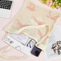 Schultertaschen aus Polyester mit Schleife für Damen&nbsp;AJEW-WH20816-075A