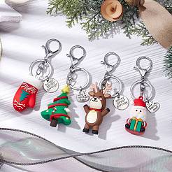 Porte-clés pendentifs en plastique pvc de Noël&nbsp;KEYC-JKC00909