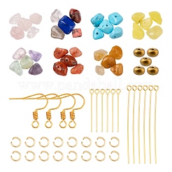 Kit zum Selbermachen von Ohrringen aus gemischten Steinsplitterperlen&nbsp;DIY-FS0002-38