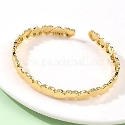 Braccialetti a polsino in ottone a forma di cuore per donna&nbsp;BJEW-C144-01B-G