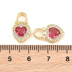 Messing micro pave rote kubik zirkonia anhänger&nbsp;CU-BAA6E8-03G