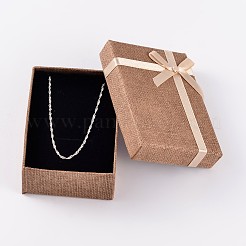 Kraft Baumwolle gefüllt Rechteck Pappe Schmuck Set Boxen mit Bogenknoten&nbsp;CBOX-D028-04