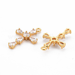 Pendentifs en laiton zircon cubique clair&nbsp;KK-N233-103-NF
