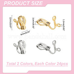 48 Stück 2 Farben 304 Edelstahl Ohrclip-BeZubehör&nbsp;STAS-ME0001-65