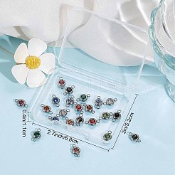 24 Stück 12 Farben 304 Edelstahl Strass-Anschluss-Charms&nbsp;STAS-SC0004-34