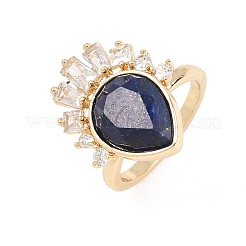 Bagues en laiton avec lapis-lazuli naturel&nbsp;GG-CBACC2B-07G-05