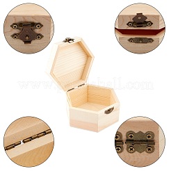 Unfertige Kiefernholz Schmuckschatulle&nbsp;CON-WH0072-07