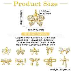 10 Stück 10 Stile Messing Micro Pave klare Zirkonia Charms&nbsp;KK-CJ0002-52