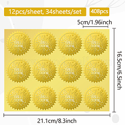 34 Blatt selbstklebende Aufkleber mit Goldfolienprägung&nbsp;DIY-WH0509-040