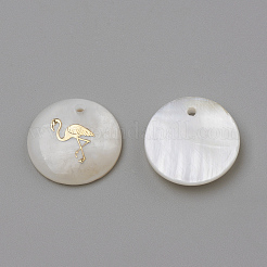 Pendentifs en coquillage d'eau douce&nbsp;LS-SHEL-Q010-003G