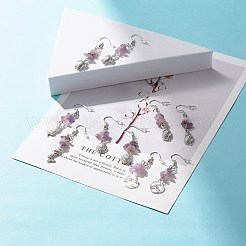 Orecchini pendenti con perline di ametista naturale&nbsp;EJEW-JE04890-03