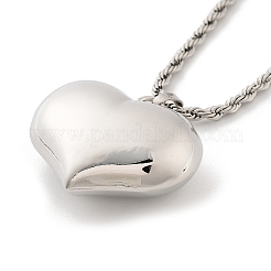 Collane con ciondolo a forma di cuore soffiato in ottone placcato a cremagliera da donna&nbsp;NJEW-D057-01P