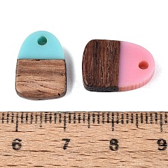 Pendentifs en résine opaque et bois de noyer&nbsp;RESI-N053-32