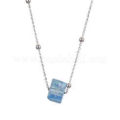Collane con ciondolo in quarzo naturale grezzo elettrolitico&nbsp;NJEW-JN04967