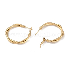 Pendientes de aro con giro de acero inoxidable 201 con revestimiento al vacío de PVD&nbsp;EJEW-I309-58B-G