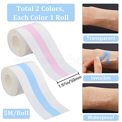 2 rotolo 2 colori tessuto non tessuto 5m nastro adesivo invisibile per il seno&nbsp;AJEW-GF0008-87