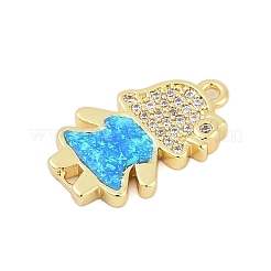 Messing Micro Pave klare Zirkonia Mädchen Verbindungsstück Charms&nbsp;KK-I723-22G