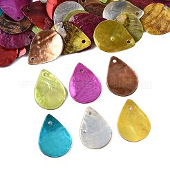 56 Stück 7 Farben sprühlackierte natürliche Akoya-Muschel-Anhänger&nbsp;BSHE-FS0001-09