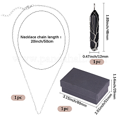 1 colgante de macramé con forma de bala de ágata negra natural&nbsp;NJEW-PA0001-01E