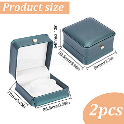 Quadratische Armbandbox aus PU-Leder&nbsp;LBOX-WH0002-07B