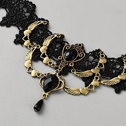 Collane girocollo in pizzo floreale&nbsp;NJEW-WH0020-54D