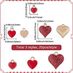 60pcs 3 Arten Legierungs-Emaille-Charms&nbsp;ENAM-SC0007-64
