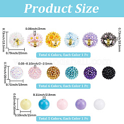 6 Stück 6 Farben handgefertigte Polymer Clay Perlen&nbsp;CLAY-PA0001-47