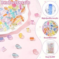 240pcs 4 Arten transparente Acrylperlen&nbsp;TACR-YW0003-47