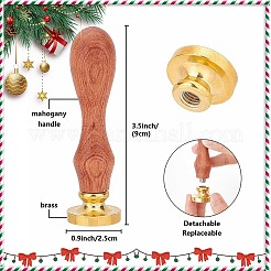 Messing-Wachssiegelstempel mit Holzgriff&nbsp;AJEW-WH0412-0413