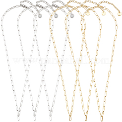 6 collar de cadena con clip de acero inoxidable 304 de 2 colores&nbsp;NJEW-SC0001-58A