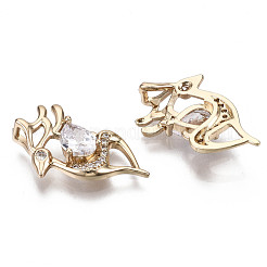 Pendentifs avec zircon cubiques à micro-pavés en laiton&nbsp;X-KK-R111-028