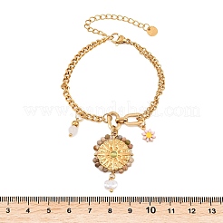 Braccialetti con ciondoli piatti&nbsp;BJEW-P375-02G