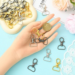 30 Stück 3 Farben Zinklegierung drehbare D-Ringe Karabinerverschlüsse&nbsp;FIND-YW0008-62
