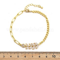 Messing Micro Pave klare Zirkonia Link Armbänder&nbsp;BJEW-U020-10G
