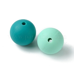 30 pz 3 colori perle di silicone perline di gomma rotonde 15mm perline allentate del distanziatore per forniture fai da te creazione di portachiavi gioielli&nbsp;SIL-FS0001-01E
