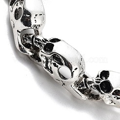 Braccialetti con catene a maglie con teschio in lega retrò per donna uomo&nbsp;BJEW-L684-003AS