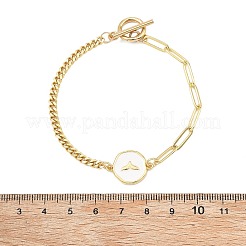 Braccialetti a maglie in ottone smaltato a tema oceanico&nbsp;BJEW-JB13800-02